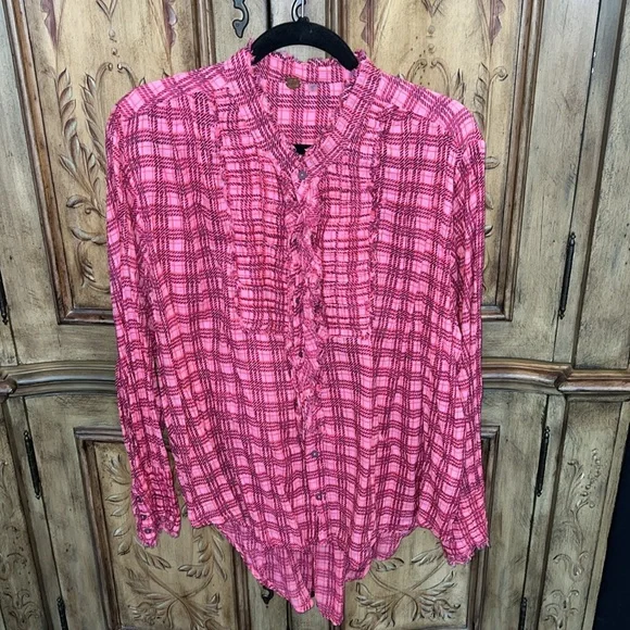 Free People Plaid Miles Tuxedo Shirt - Picture 3 of 10